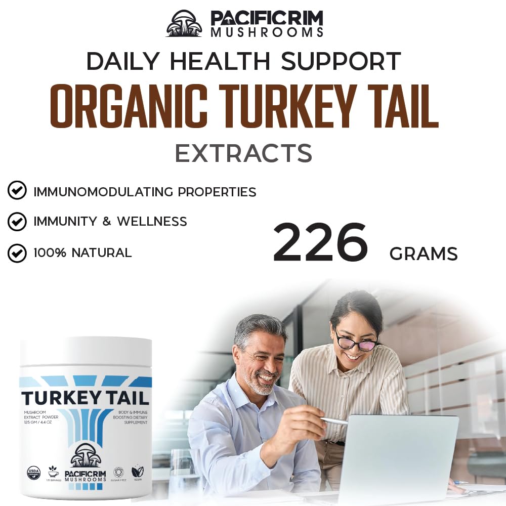 Pacific Rim Mushrooms Turkey Tail handpicked fruiting bodies signal quality.