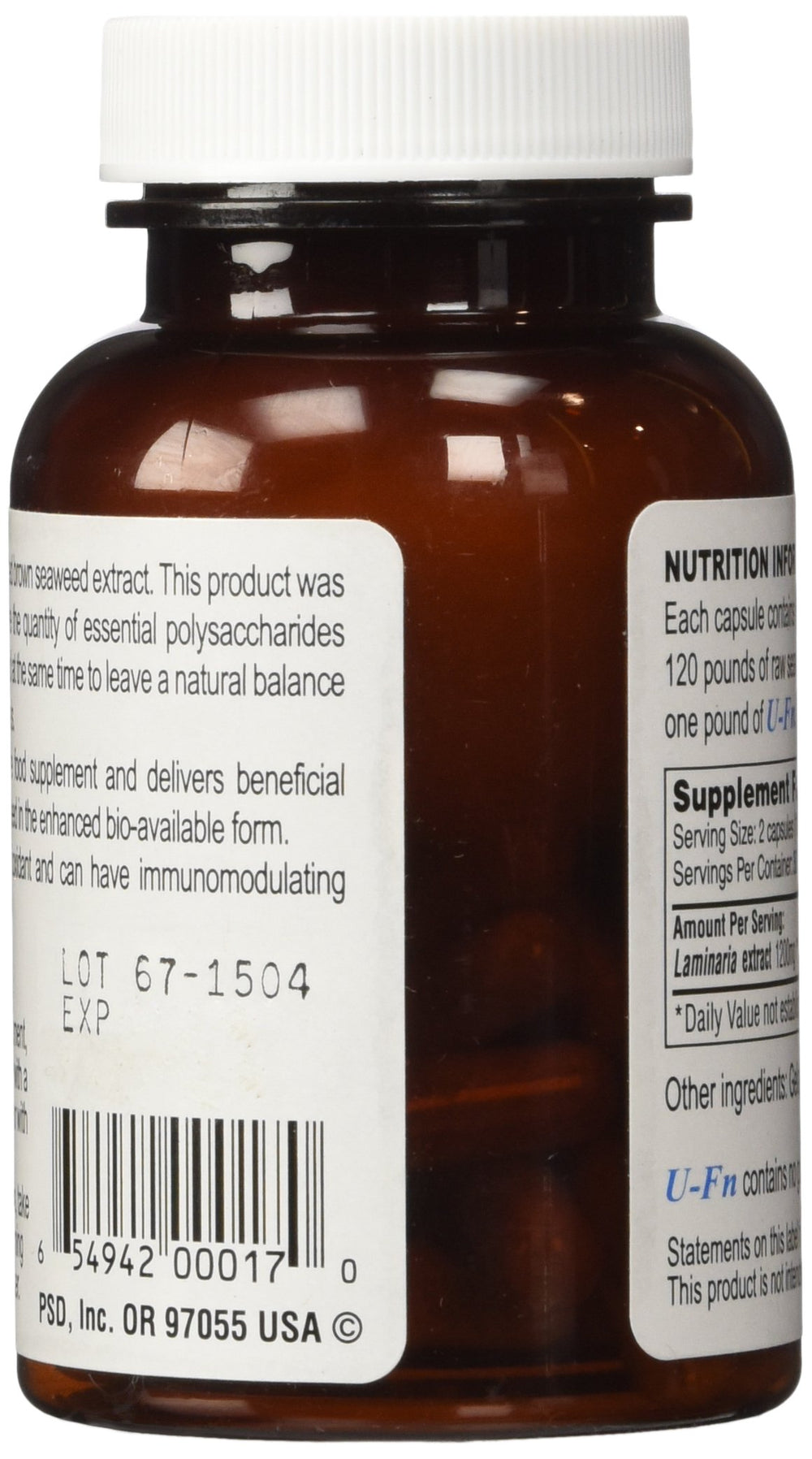 Pacific Standard U-Fn capsules close-up highlights vegetarian format for easy daily ingestion.