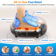PACOVY massager heat function delivering soothing warmth for feet