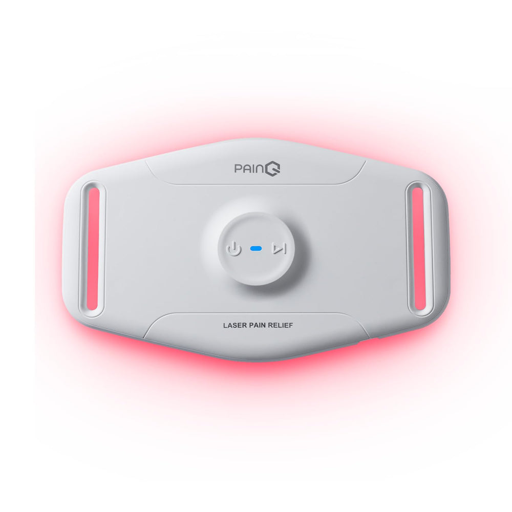 PainQ device displays hybrid light system for enhanced home sessions.