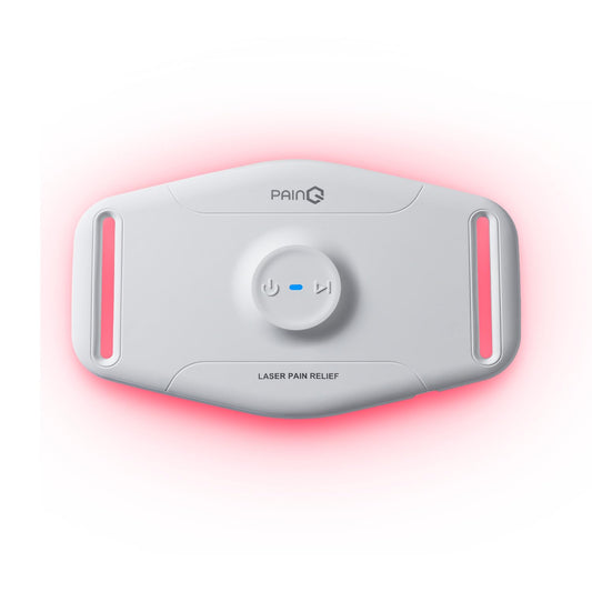 PainQ device displays hybrid light system for enhanced home sessions.