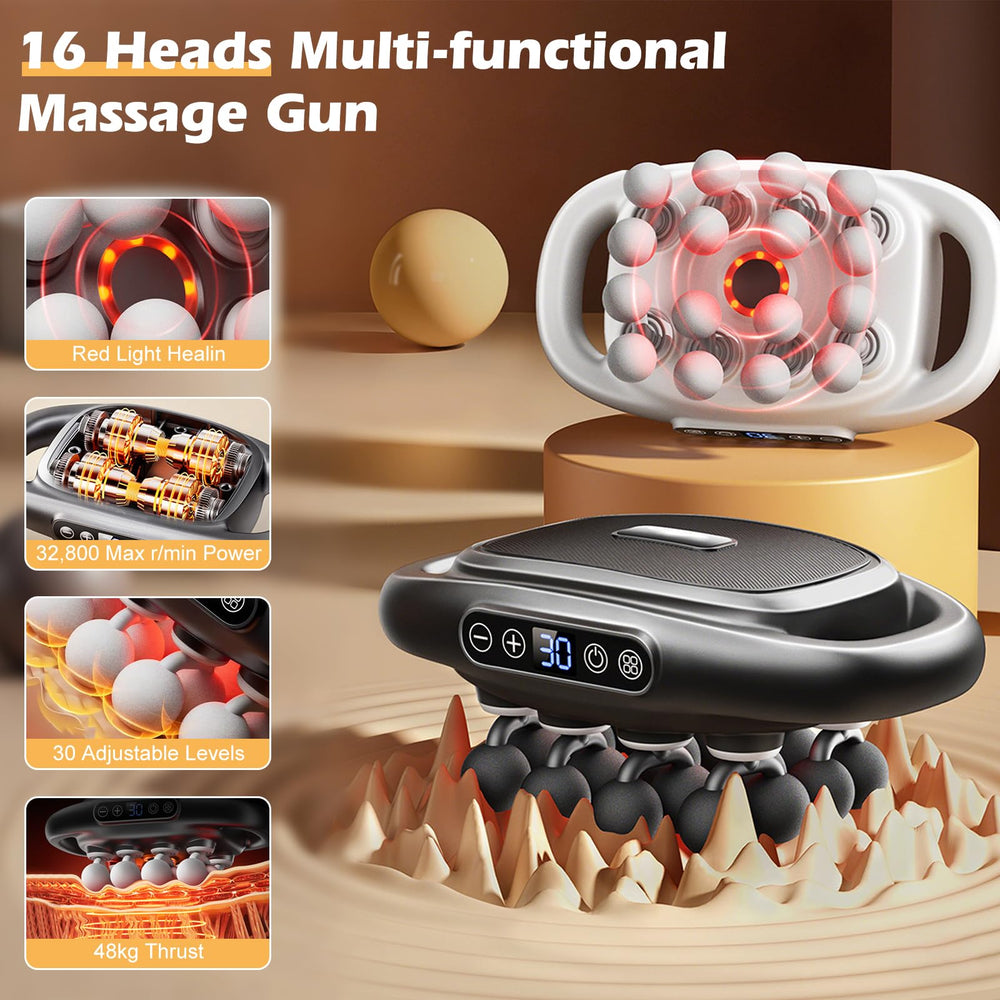 PakaLife massage gun attachments close-up showing interchangeable heads for muscle recovery