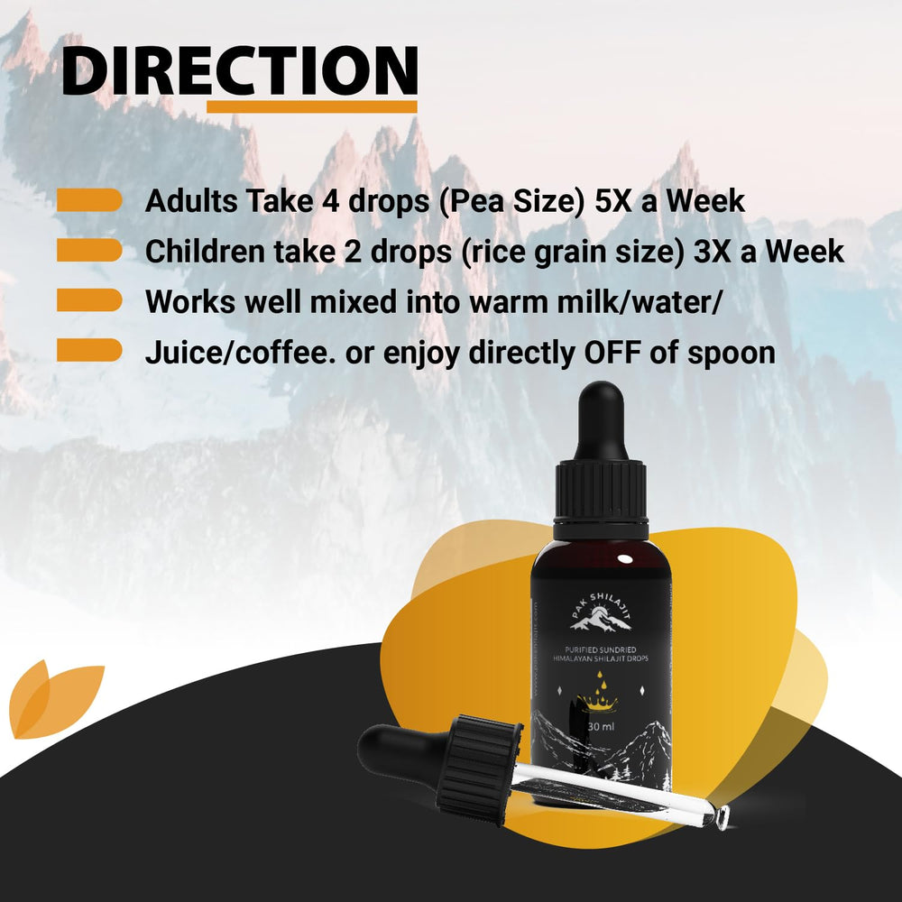 PakShilajit drops poured for easy daily use