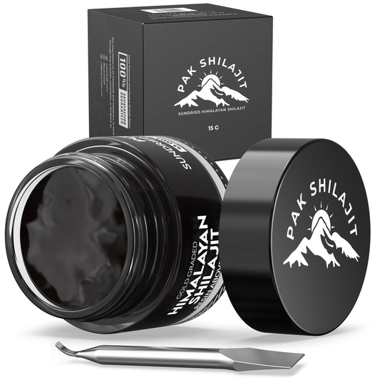 PakShilajit Gold-Graded Shilajit bottle with resin, mineral-rich for natural energy