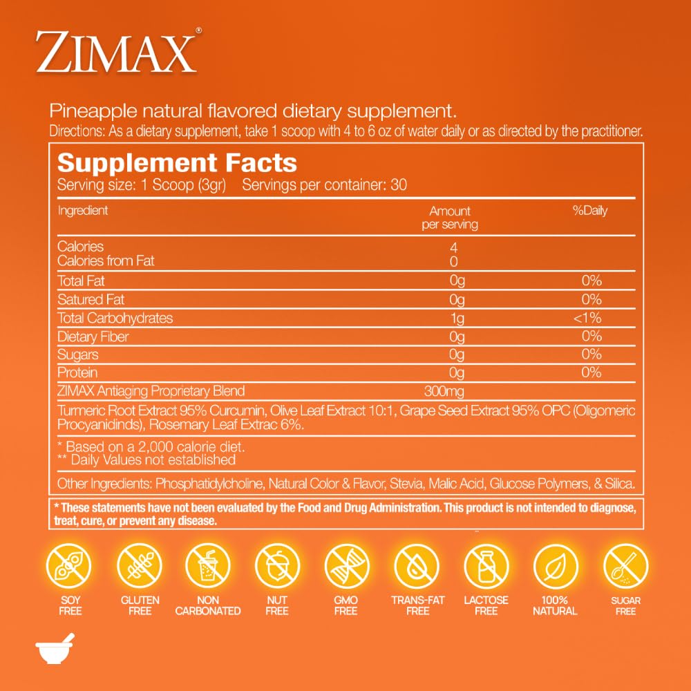 Paleolf ZIMAX canister close-up highlights ORAC value and premium packaging.
