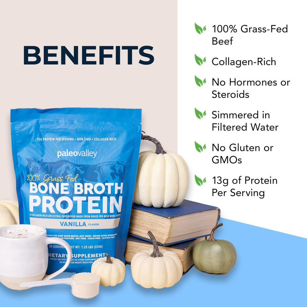 Paleovalley vanilla latte with bone broth powder