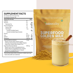 Paleovalley Morning routine setup with Golden Milk in a mug for a cozy ritual.