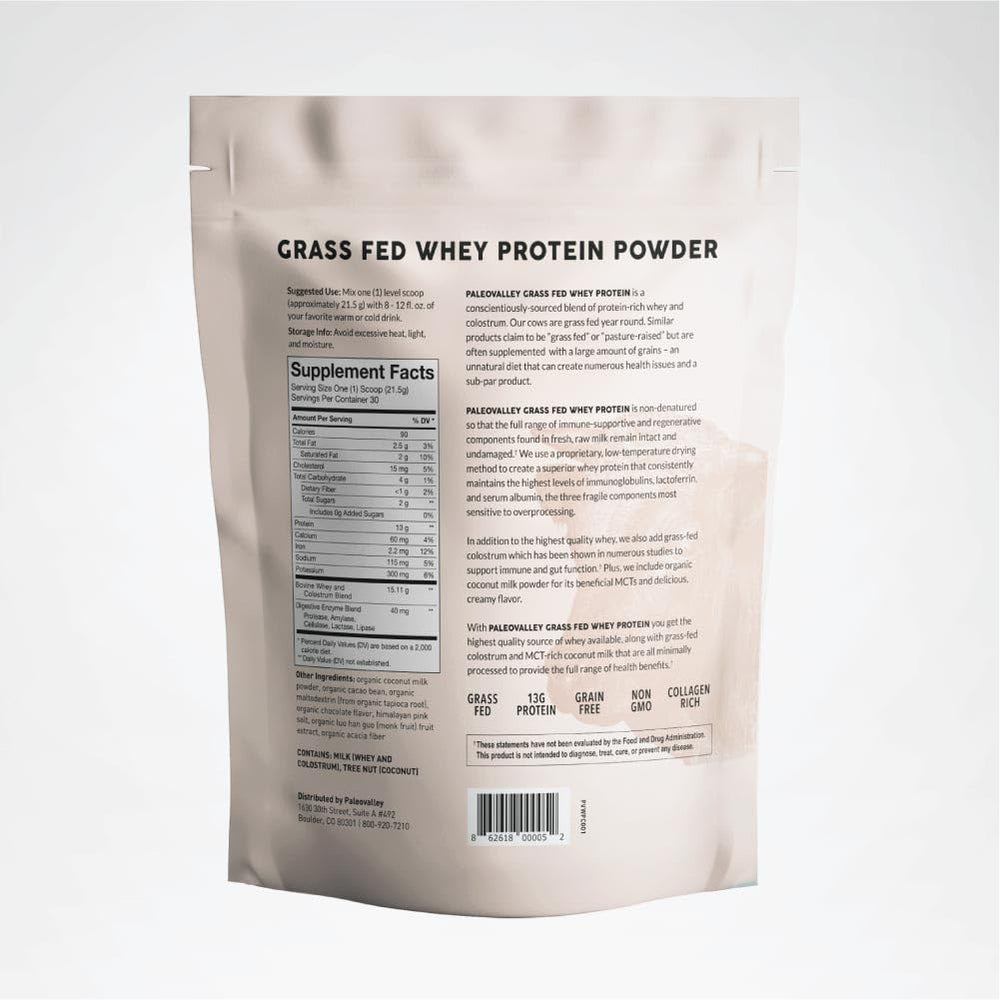Paleovalley whey protein pour illustrating smooth nutrition.