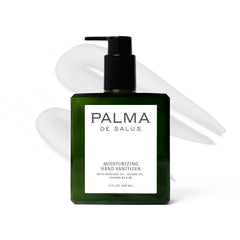 Palma de Salus 2-in-1 Neroli bottle showcases convenient sanitizer and lotion use for hands