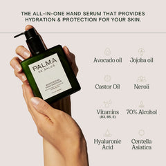 Palma de Salus Neroli lotion in use delivering light hydration and fresh scent