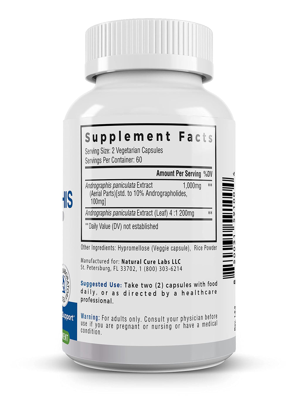 Palmara Health premium Andrographis gluten-free vegan formula for sensitive diets