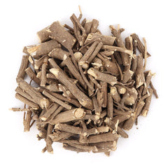 Closeup of PALPLUS Eleuthero root powder emphasizing purity and earthy aroma