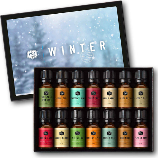 P&J Trading Winter Set gift box with 14 premium fragrance oils for crafts