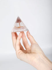 pankósmios orgonite pyramid amethyst-obsidian closeup promotes calm energy