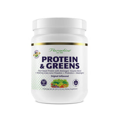 Paradise Herbs ORAC Energy Protein & Greens bottle pour for on-the-go antioxidant nutrition.