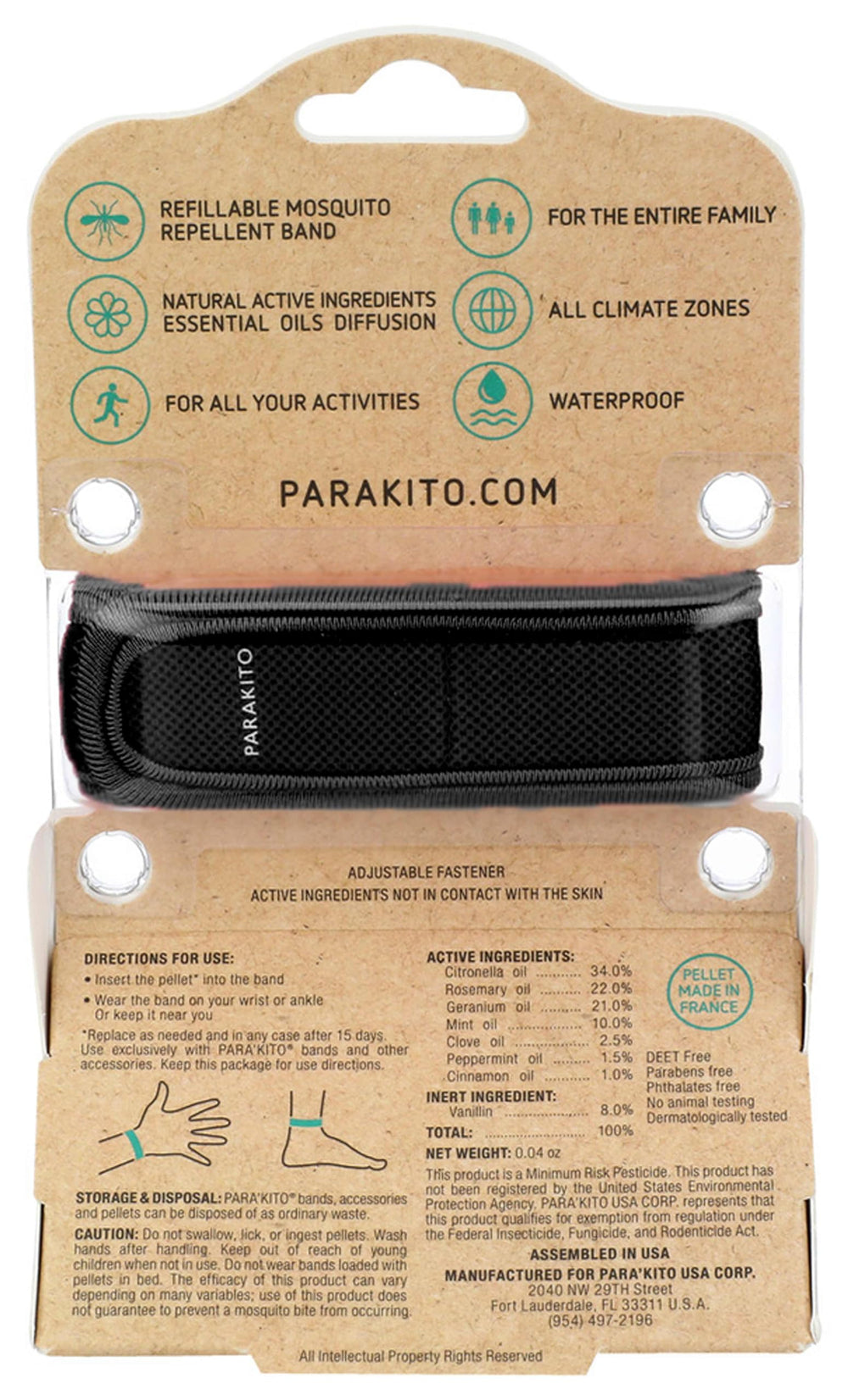 PARA'KITO camping setup with spray and wristband for easy protection.