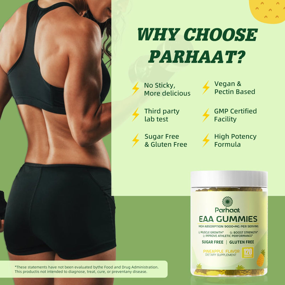 Parhaat EAA Gummies serving idea demonstrating easy daily intake.