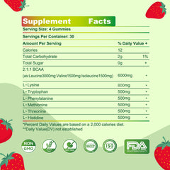 Parhaat EAA Gummies strawberry gummies close-up showing texture and flavor.