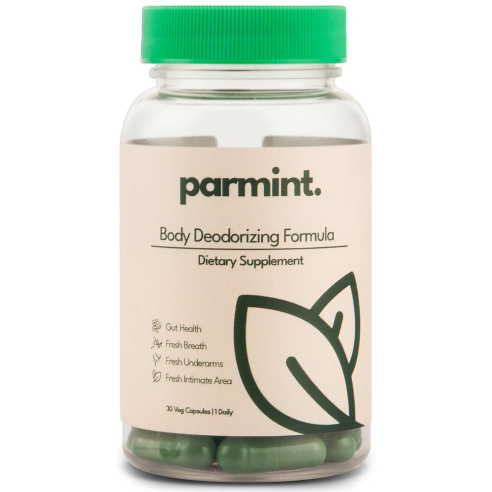 Parmint whole body bottle front promoting daily internal freshness.