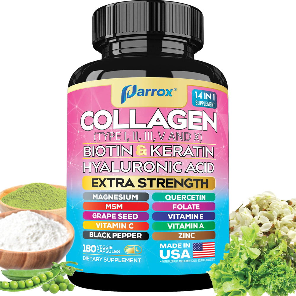 Parrox collagen 14in1 bottle for daily skin-support and overall radiance.