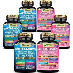 Parrox Cortisol & Myo-Inositol bundle bottle pour for daily balance and focused calm.