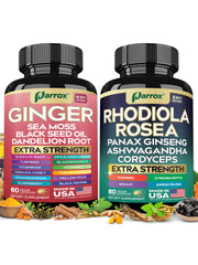 Parrox Dynamic Duo Ginger bottle shows the ginger-based formula for daily wellness