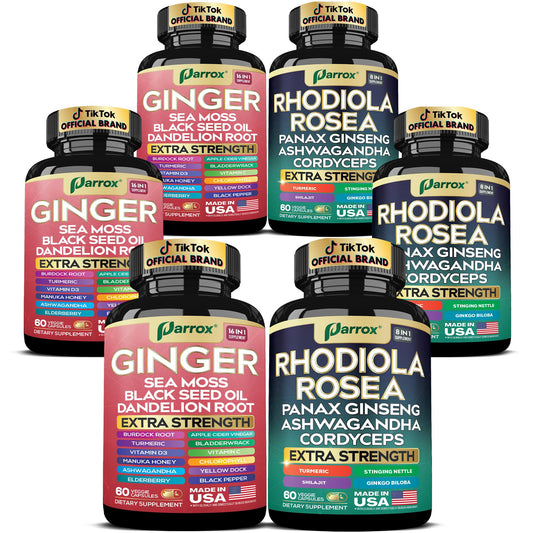 Parrox Ginger formula bottle close-up for daily wellness support