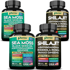 Parrox Dynamic Vitality Bundle shilajit bottle supports daily energy and balance