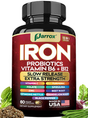 Parrox Iron slow-release bottle with capsules supports steady daily energy