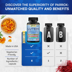 Parrox USA-made GMP badge close-up indicating quality and manufacturing standards.