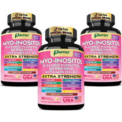 Parrox Myo-Inositol bottle on a wood surface for easy daily use.