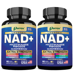 Parrox NAD+ liposomal bottle shows enhanced cellular energy delivery for daily vitality.