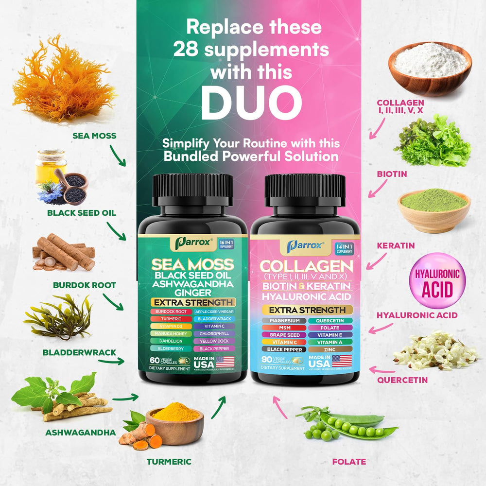 Parrox Radiant Wellness Ashwagandha capsules shown for stress support and daily balance
