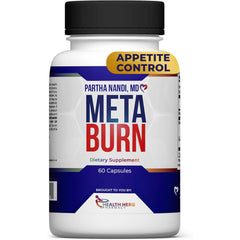Partha Nandi, MD Meta Burn bottle for plant-based daily wellness support.