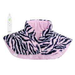 Pasonio weighted heating pad on neck and shoulders delivering targeted warmth.