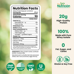 PASOS DE NUTRICION Whey Isolate shake being prepared for a zero sugar, low carb option.