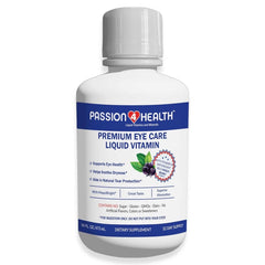 Passion 4 Life liquid eye vitamins bottle showing MaquiBright for eye support