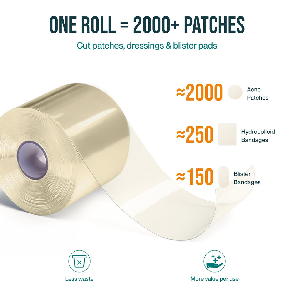 Patch4U hydrocolloid roll clear and flexible to monitor wounds without removal.