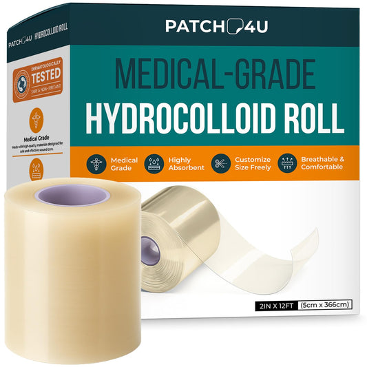 PATCH4U hydrocolloid-roll wound-care setup protects moisture for healing
