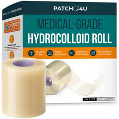PATCH4U hydrocolloid-roll wound-care setup protects moisture for healing