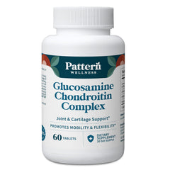 Pattern Wellness Glucosamine Chondroitin Complex bottle label emphasizes joint support.