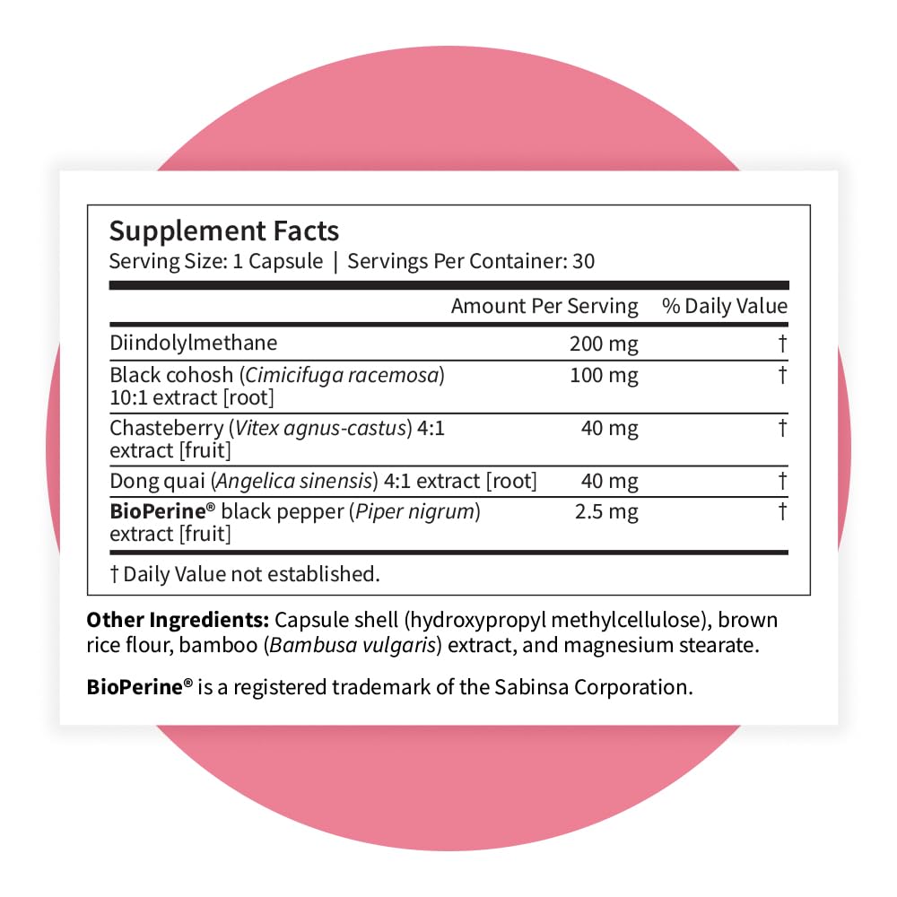 Pattern Wellness Menopause Complex label confirms vegan, non-GMO formulation