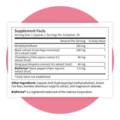 Pattern Wellness Menopause Complex label confirms vegan, non-GMO formulation