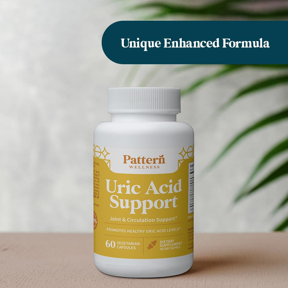 Pattern Wellness Uric Acid Support tart cherry and black cherry notes.