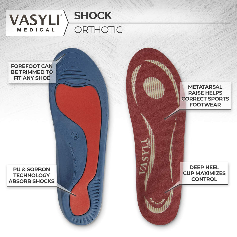 Patterson Vasyli Shock Absorber Orthotic features a deep heel cup for motion control.