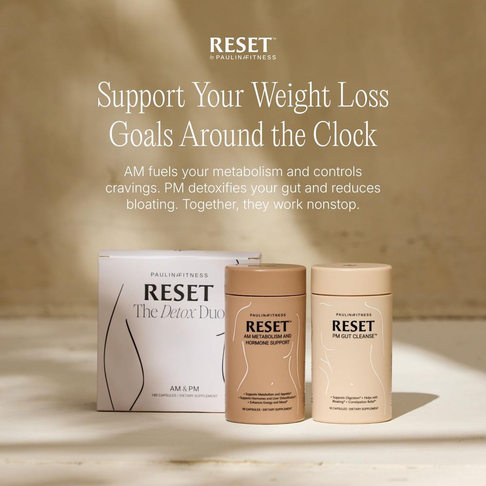 Paulina FITNESS Reset Detox Duo packaging and 30-day supply on shelf