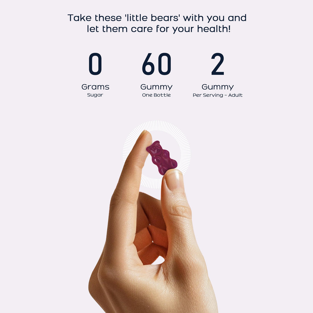 PAYAOCZ Quercetin Gummies ingredients panel showing zinc and elderberry for immunity.