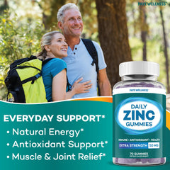 PAYÉ Zinc Gummies three-pack display emphasizing convenient on-the-go use.