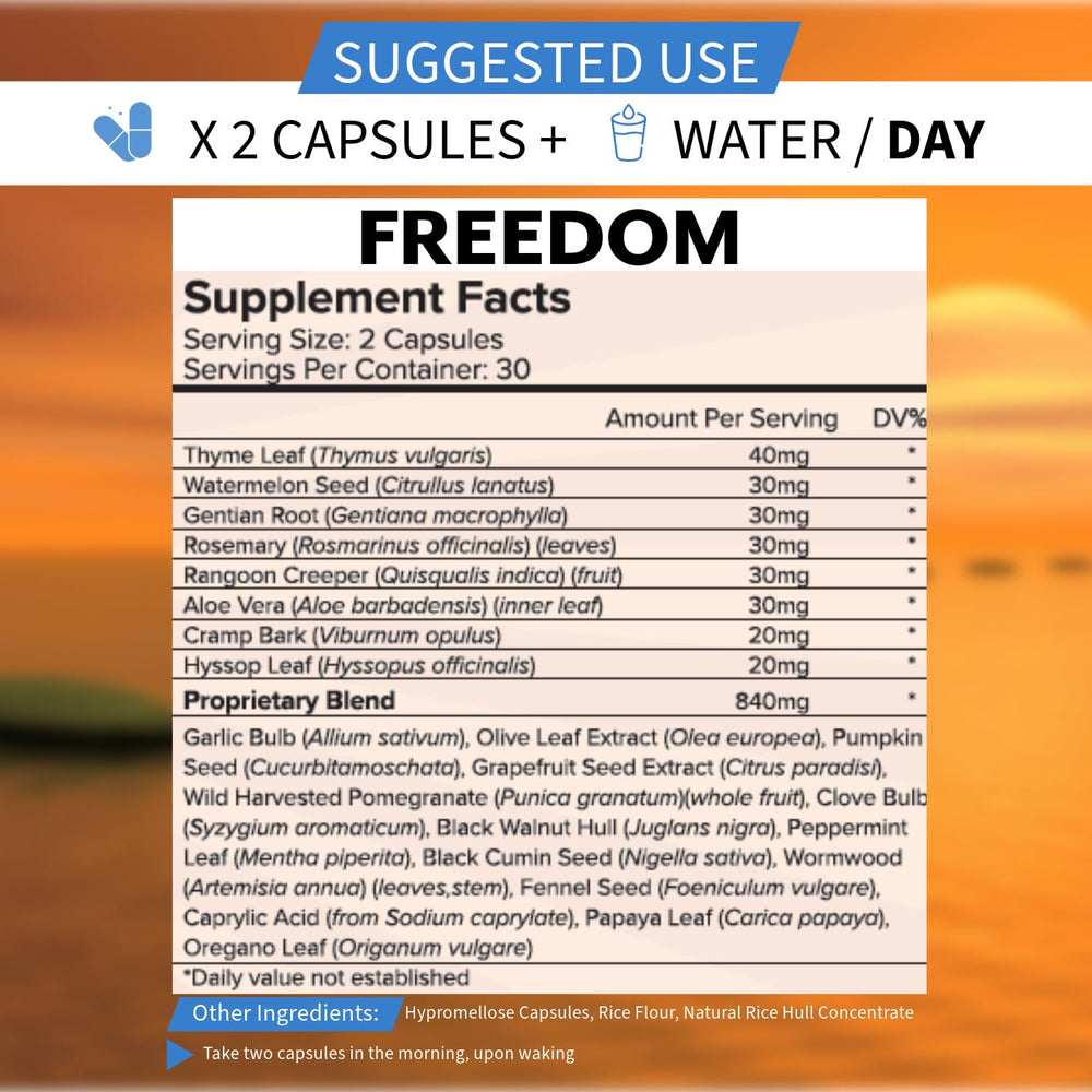 PCI Freedom Cleanse Restore capsules close-up for digestive health and energy