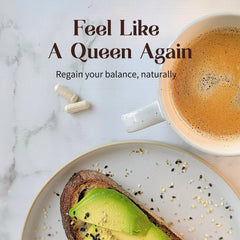 Shelf-packaged PCOS Queen product as a trusted wellness option.